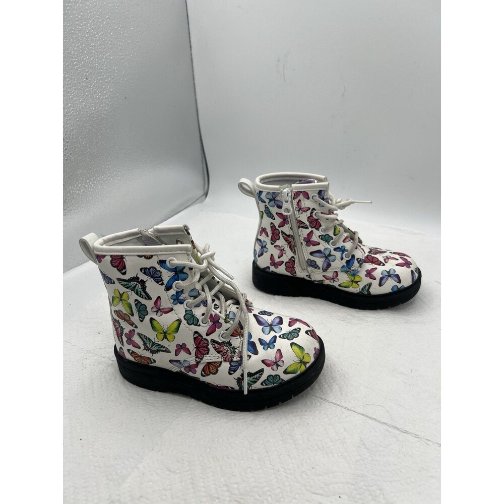 Skechers Gravlen Butterfly Squad Girls Toddler Boots Size 8 Butterfly Lace Up